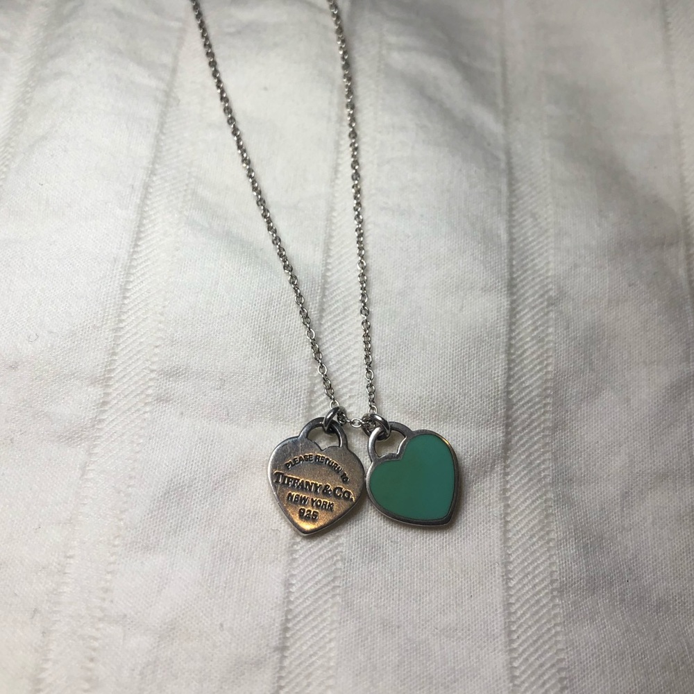 Mini double heart tag pendant Tiffany & Co